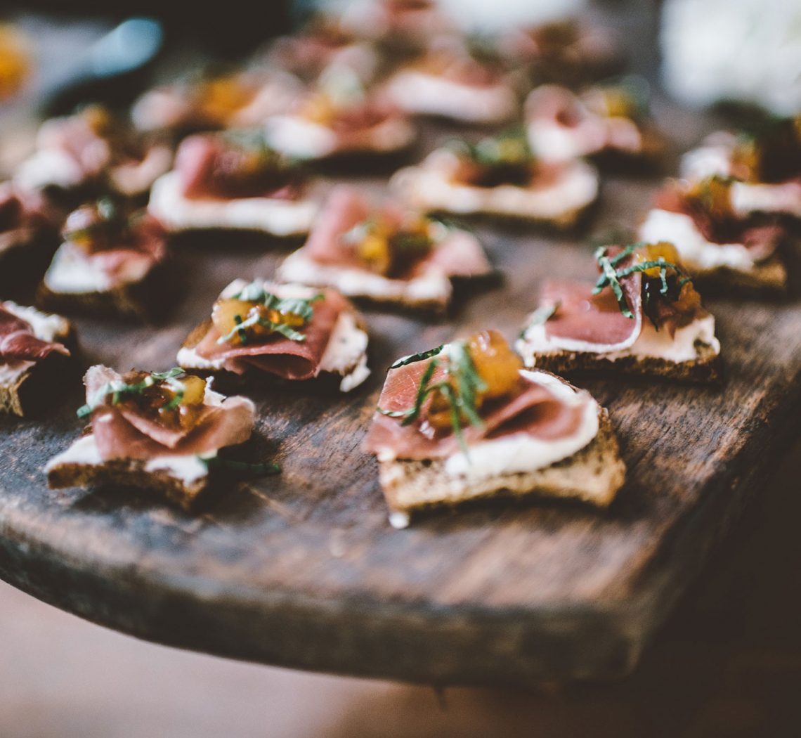 Apricot & Prosciutto Canape | Blue Rose Photography