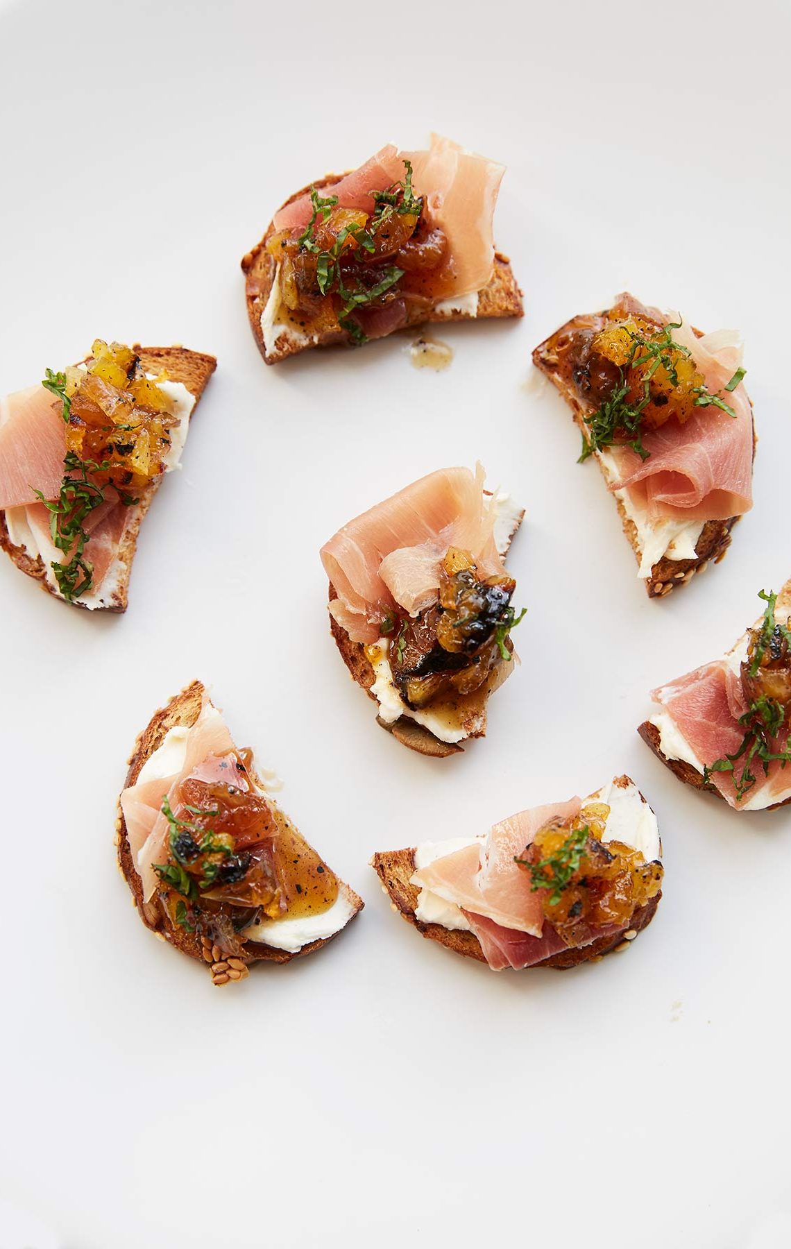 Apricot & Prosciutto Canape for catering