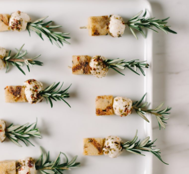 Seared Polenta & Mozzarella Skewers | Blue Rose Photography