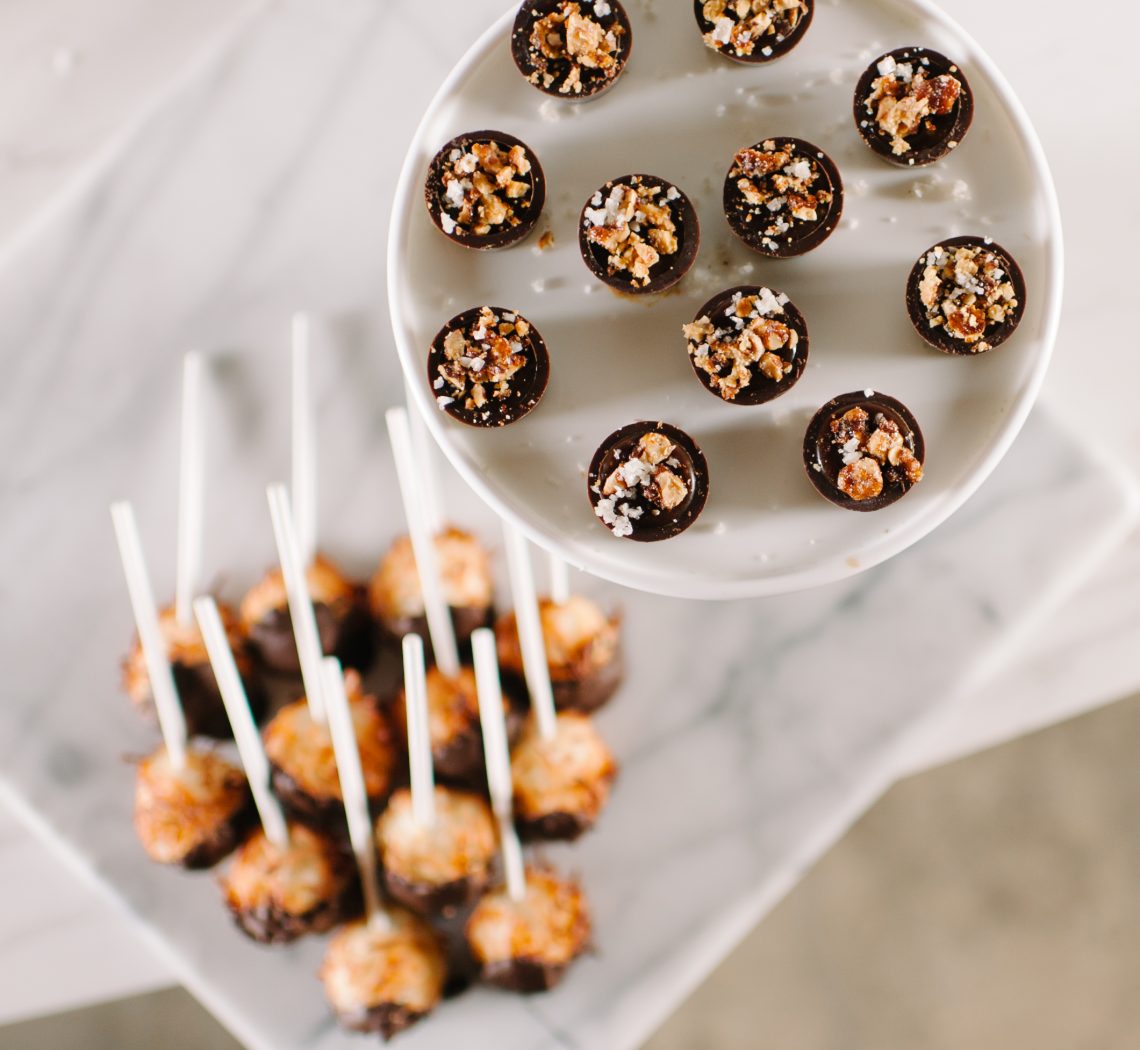 Caramel Nut Tartlet & Coconut Macaroon Pops | Blue Rose Photography